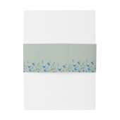 ブルーボホシックワイルドフラワーズセージ結婚グリーン 招待状ベリーバンド (裏面例)