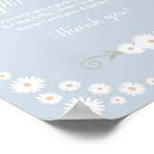 ブルーボホデイジーベビーシャワーおむつラッフルサイン ポスター (角)