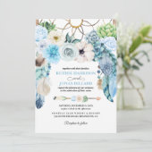 ブルーボホドリームキャッチャー結婚式招待状 招待状 (スタンド正面)