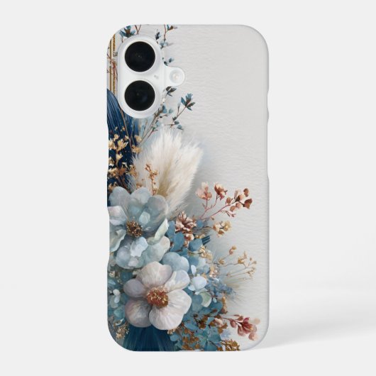 ブルーボホフラワー iPhone 16ケース (裏面)