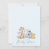 ブルーボホフローラアーチサファリアニマルベビーシャワー 招待状 (裏面)