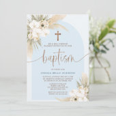 ブルーボホフローラアーチボーイズバプテスマ招待状 招待状 (スタンド正面)