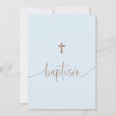 ブルーボホフローラアーチボーイズバプテスマ招待状 招待状 (裏面)