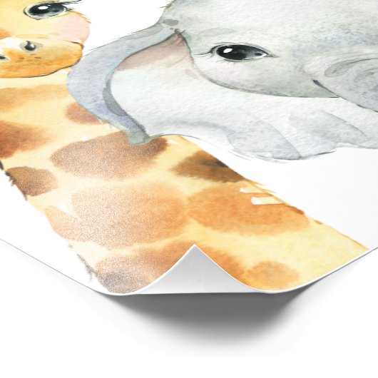 ブルーボホフローラサファリベイビーシャワーウェルカムサイン フォトプリント (角)