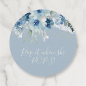 ブルーボホフローラベビーシャワーポップ・アートのItメッセージカード フェイバータグ (裏面)