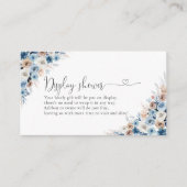 ブルーボホフローラベビーシャワー表示シャワーカード エンクロージャーカード (正面)
