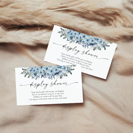 ブルーボホフローラベビーシャワー表示シャワーカード エンクロージャーカード