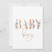 ブルーボホフローラワード男の赤ちゃんベビーシャワー 招待状 (裏面)