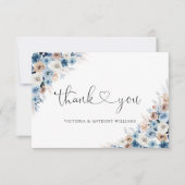 ブルーボホフローラ結婚ズフラットサンキュー サンキューカード (正面)