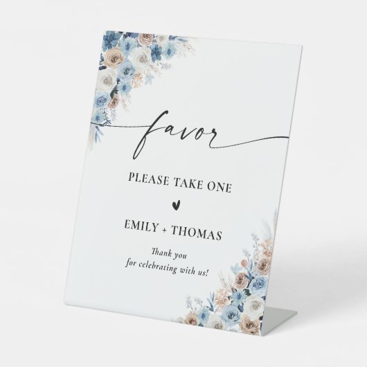 ブルーボホブライダルシャワーフェイスサイン 台座サイン (正面)