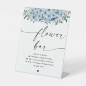 ブルーボホブライダルシャワーフラワーバー標識 台座サイン (正面)