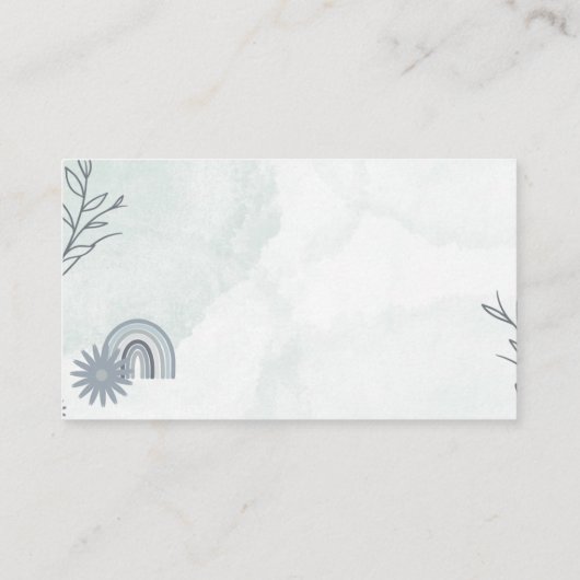 ブルーボホベイビーシャワーガールブックリクエスト エンクロージャーカード (裏面)