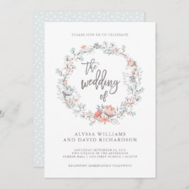 ブルーボホボタニカル結婚式招待状 招待状