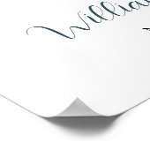 ブルーボホポピンシャンパンベビーシャワーウェルカム ポスター (角)