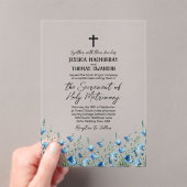 ブルーボホワイルドフラワーカトモダンリック結婚ズ アクリル招待状 (インサイチュ (ポータブル))