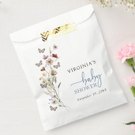 ブルーボホワイルドフラワーベビーシャワー フェイバーバッグ