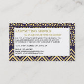 ブルーボホーエレファント、ベビーシッター、デイケア、子供部屋 名刺 (裏面)