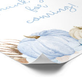 ブルーボホーカボチャ赤ちゃんシャワーありがとうござ来う ポスター (角)