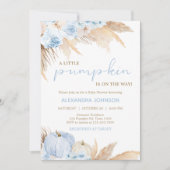 ブルーボホーカボチャ赤ちゃんシャワー 招待状 (正面)