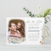 ブルーボホーカボチャ&ドライフローラカレンダー&写真 セーブザデート (スタンド正面)