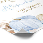 ブルーボホーカンプキンベビーシャワーウェルカム ポスター (角)