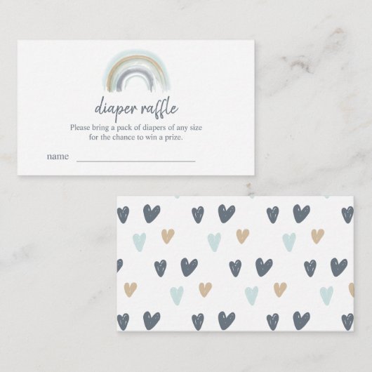 ブルーボホーレインボーおむつラッフルチケット エンクロージャーカード (正面/裏面)