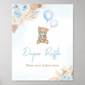 ブルーボホー我々はbearly待つことができるおむつラッフル ポスター (正面)