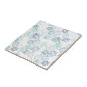 ブルーボホ咲き花フローラ絞り染め模様 タイル (側面)