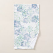 ブルーボホ咲き花フローラ絞り染め模様 バスタオルセット (ハンドタオル)