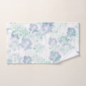 ブルーボホ咲き花フローラ絞り染め模様 バスタオルセット (ハンドタオル)