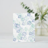 ブルーボホ咲き花フローラ絞り染め模様 ポストカード (スタンド正面)