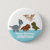 ブルーボホ恐竜 缶バッジ (正面)