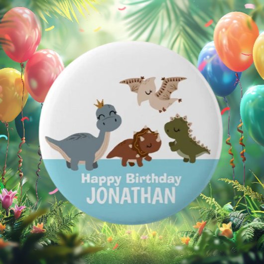 ブルーボホ恐竜 缶バッジ