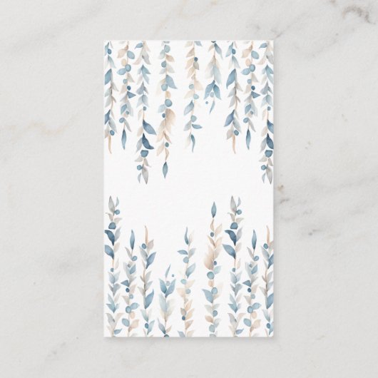 ブルーボホ男の赤ちゃんシャワーおむつラッフルカード エンクロージャーカード (裏面)