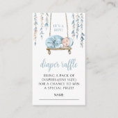 ブルーボホ男の赤ちゃんシャワーおむつラッフルカード エンクロージャーカード (正面)