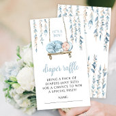 ブルーボホ男の赤ちゃんシャワーおむつラッフルカード エンクロージャーカード