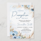 ブルーボホ秋かぼちゃベイビーシャワー 招待状 (正面)