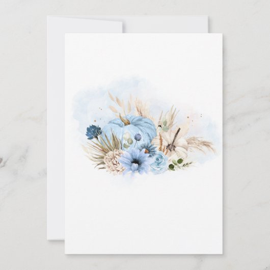 ブルーボホ秋かぼちゃベイビーシャワー 招待状 (裏面)