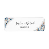 ブルーボホ結婚差出人住所ラベル ラベル (正面)