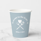 ブルーボモダンイベビーQベビーシャワーBBQ 紙コップ (正面)
