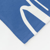 ブルーボモダンタニカルフローララインスケッチアートワーク フリースブランケット (角)