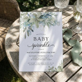 ブルーボモダンタニカルユーカリベビー散布機 招待状