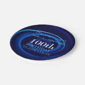 ブルーボルテックス100番目の誕生祝い紙プレート ペーパープレート (アングル)