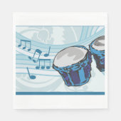 ブルーボンゴドラムミュージック スタンダードランチョンナプキン (正面)