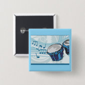 ブルーボンゴドラムミュージック 缶バッジ (正面&裏面)