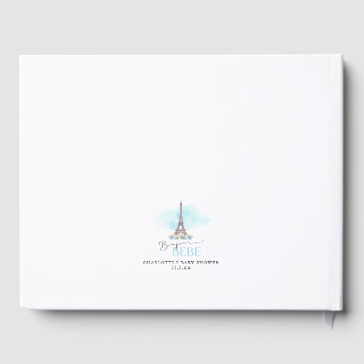 ブルーボンジュールベベエッフェルタワーベビーシャワー ゲストブック (裏面)
