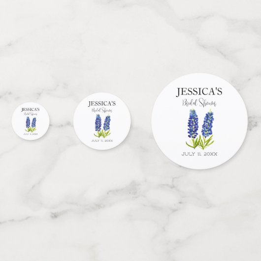 ブルーボンネッツの野生の花の青い花 ブライダルシャワー コンフェッティ (正面)