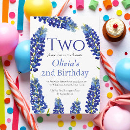 ブルーボンネッツ 2歳の誕生日 ブルーフラワル 招待状