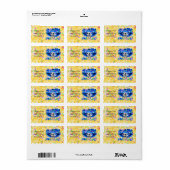 ブルーボンネットで笑う骨格女性 ラベル (フルシート)