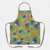 ブルーボンネットとインディアンペイントブラシエプロン エプロン (正面)